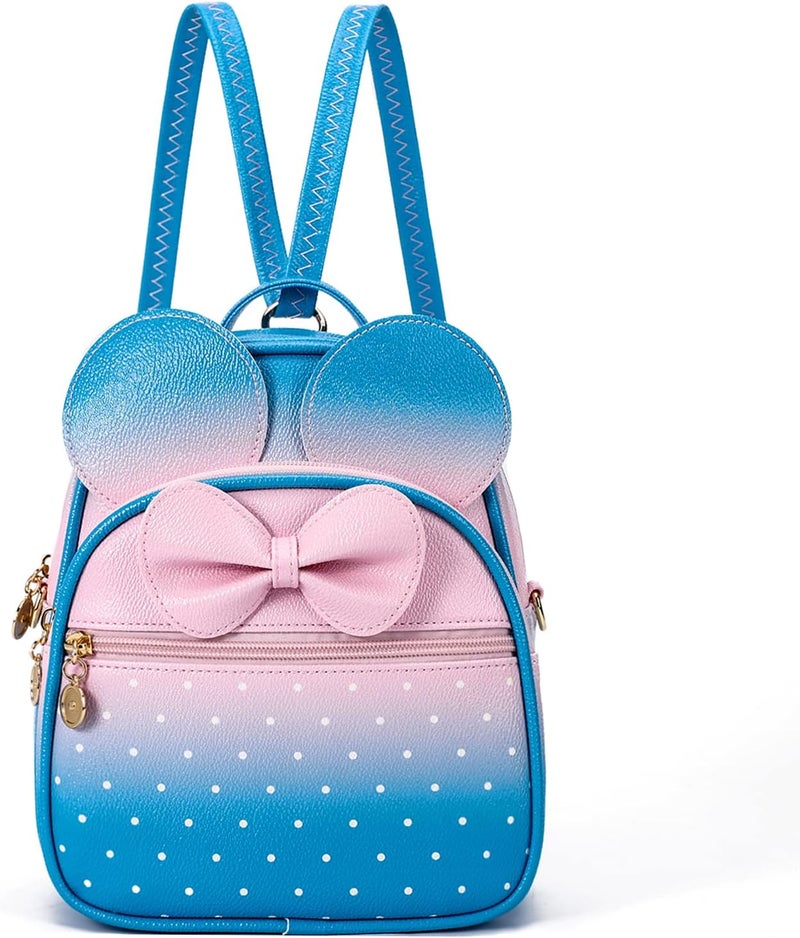 KL928 Girls Mini Backpack Bowknot Polka Dot Cute Small Daypacks Convertible Shoulder Bag Purse for Women - Image 1